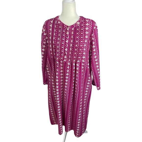 La Cera 100% Cotton Flannel Nightgown Women's Large Cozy Grandma Conservative - Picture 3 of 14